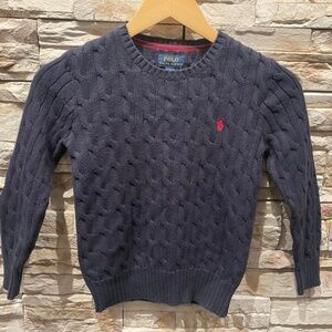 Polo Ralph Lauren  Kids  Cable Knit  Crew Neck Sweater, Color Navy Blue, Size 4